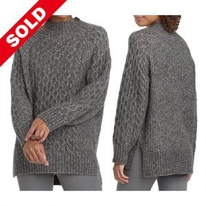 NWT A New Day Womens Size L Gray Cable Knit Mock Turtleneck Pullover Sweater